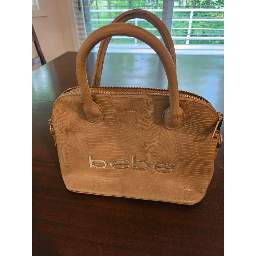 Bebe‎ Tan Faux Crocodile Bag Adjustable Strap or Handbag